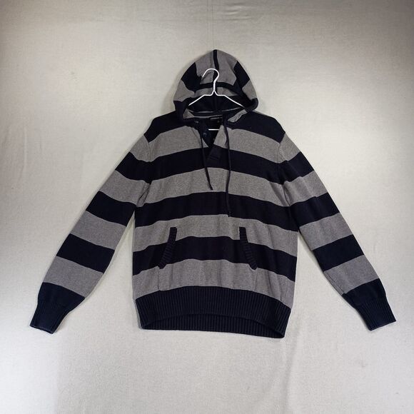Arbor Way Sweater Hoodie Men’s L Blue Gray Striped Nautical Prep Dockside - Picture 1 of 9
